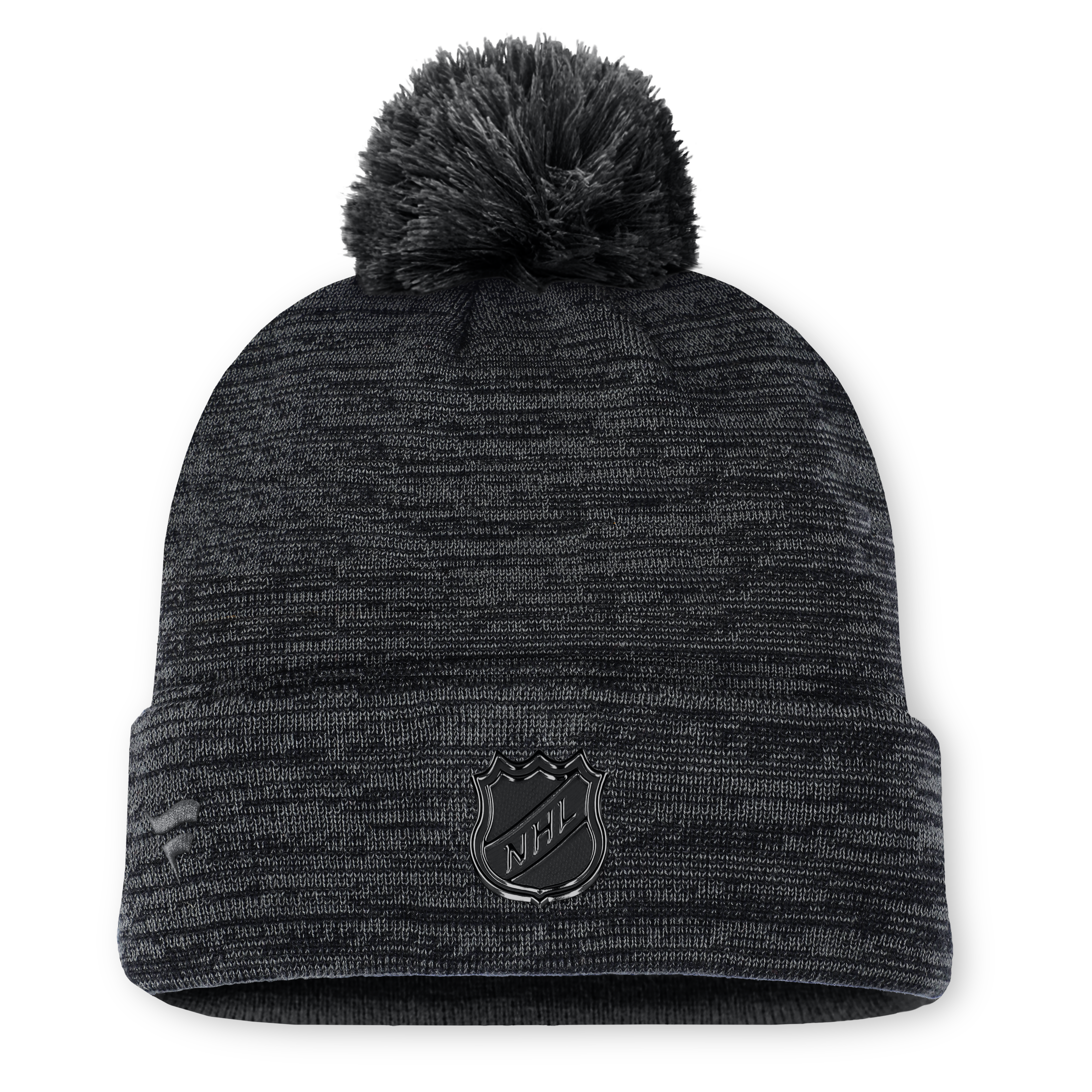 2025 Authentic Pro Road Cuffed Pom Knit Toque - BLACK