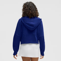 Scuba Oversized 1/2 Zip Hoodie - BLUE