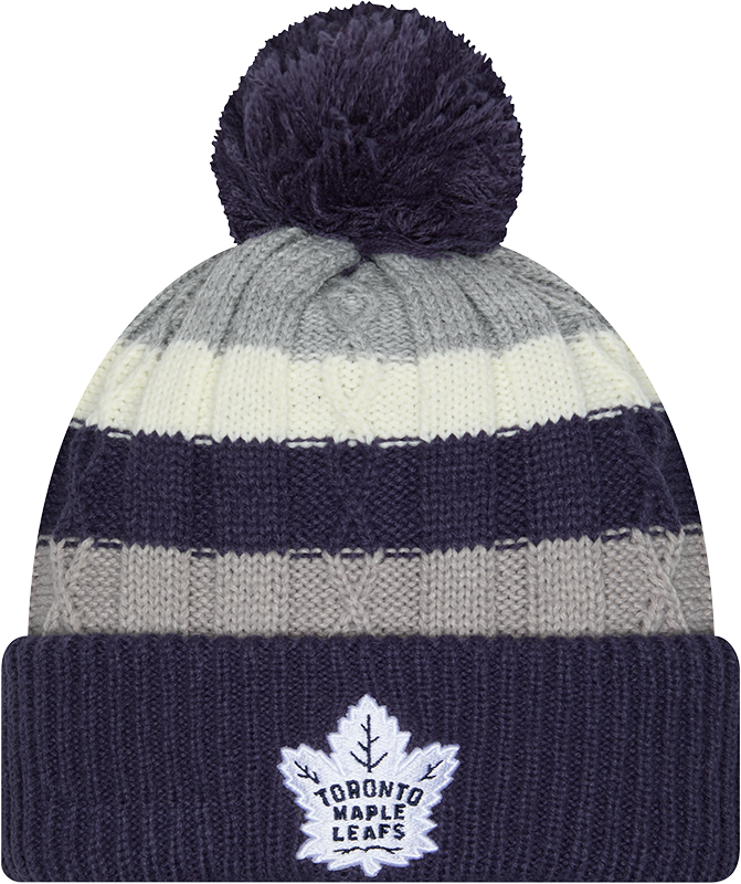 Cabled Knit Cuffed Pom Toque