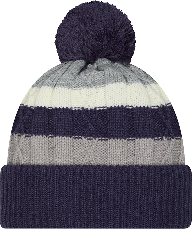 Cabled Knit Cuffed Pom Toque