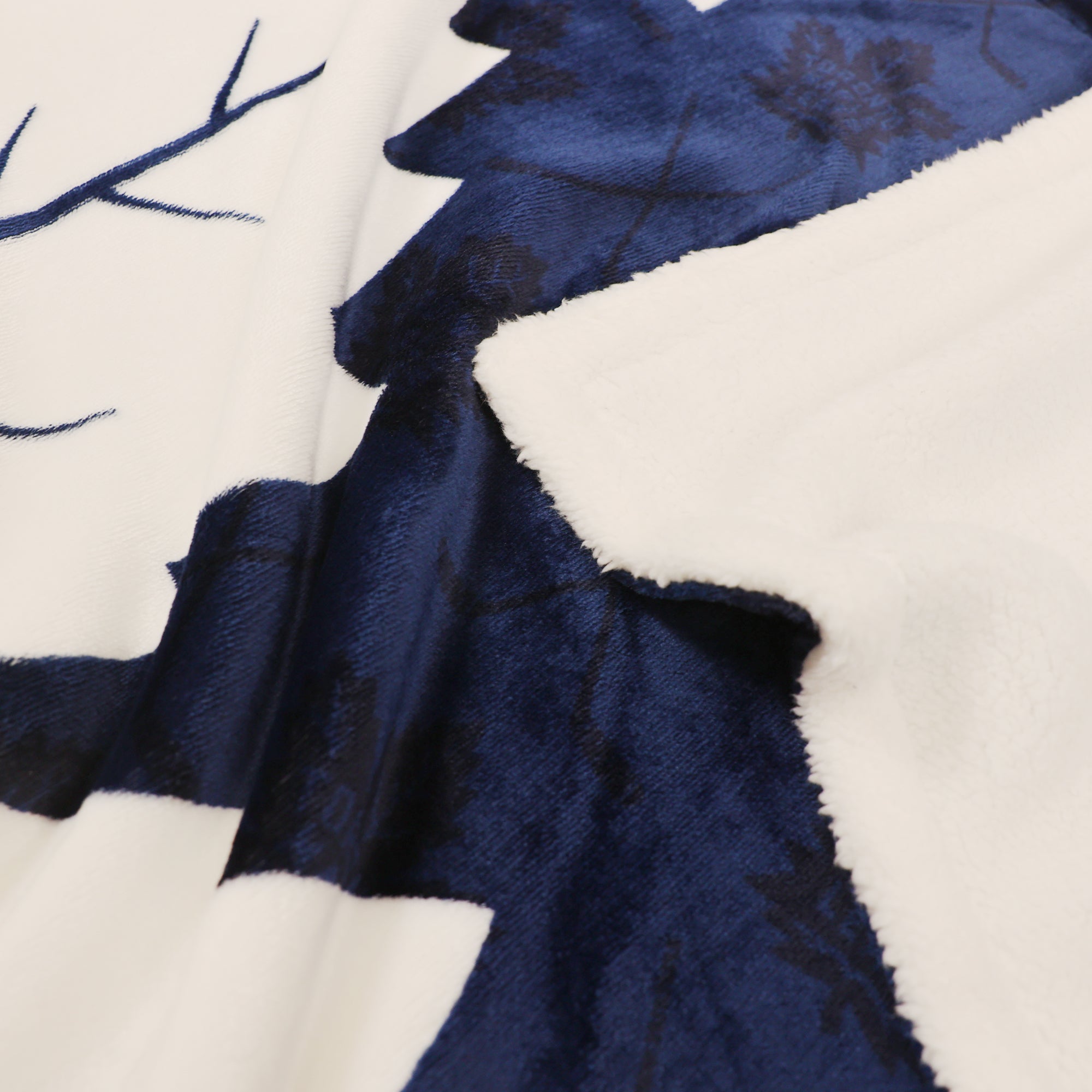Printed Plush Sherpa Throw Blanket