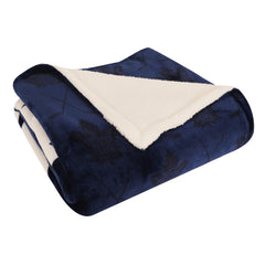 Printed Plush Sherpa Throw Blanket