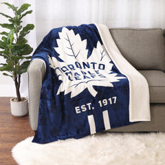Printed Plush Sherpa Throw Blanket