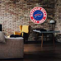 Buffalo Bills Sign - 22" Round Distressed