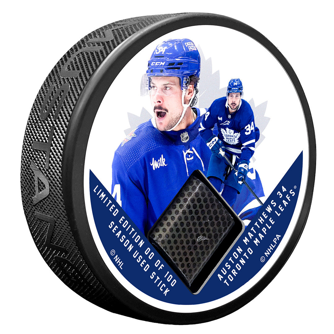 Game Used Stick Puck - MATTHEWS