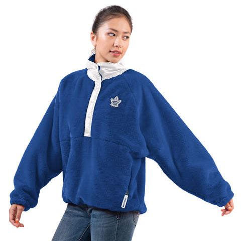 Maple Leafs GIII Women's Center Field Half Snap Dolman Jacket