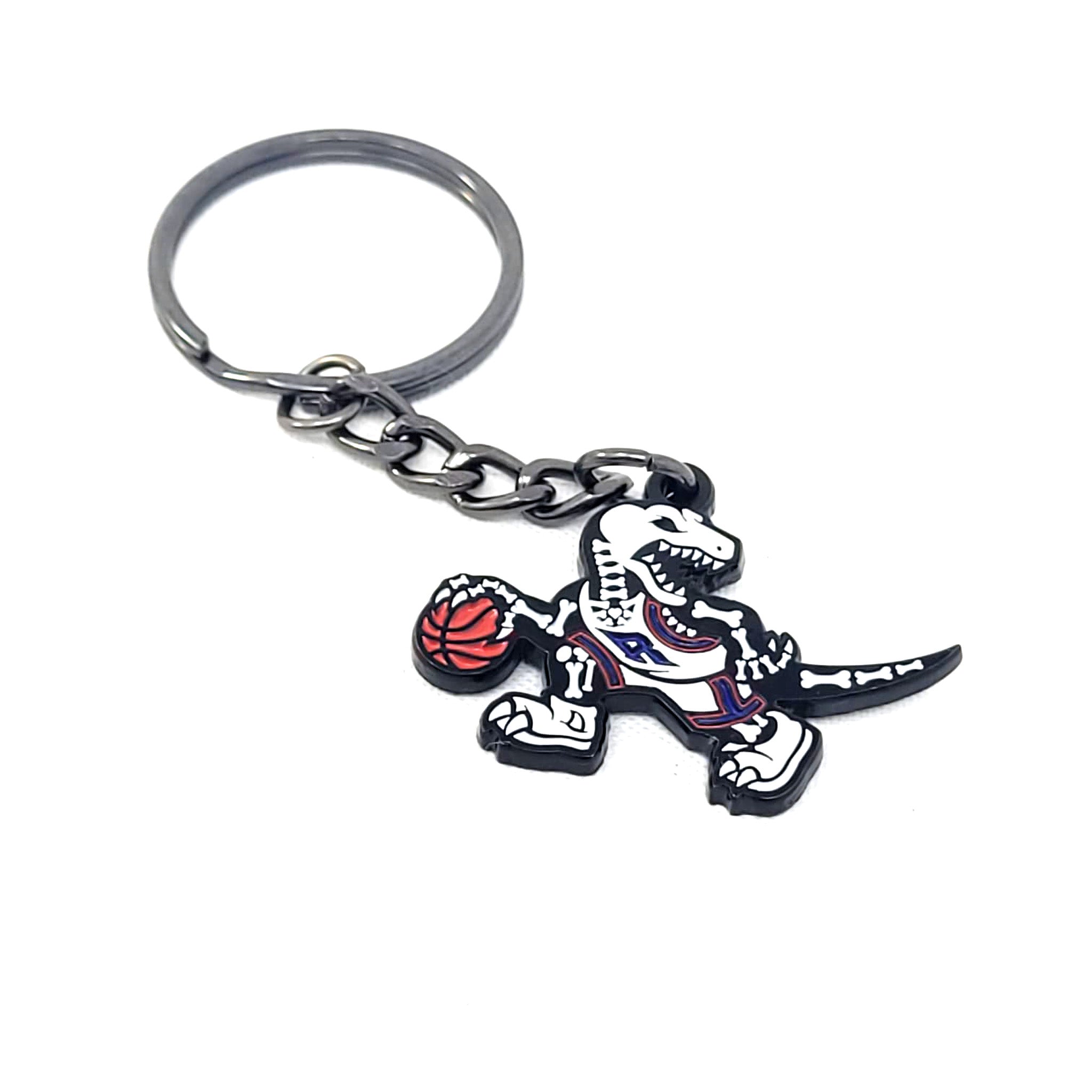 Glow in The Dark Dino Skeleton Logo Keychain