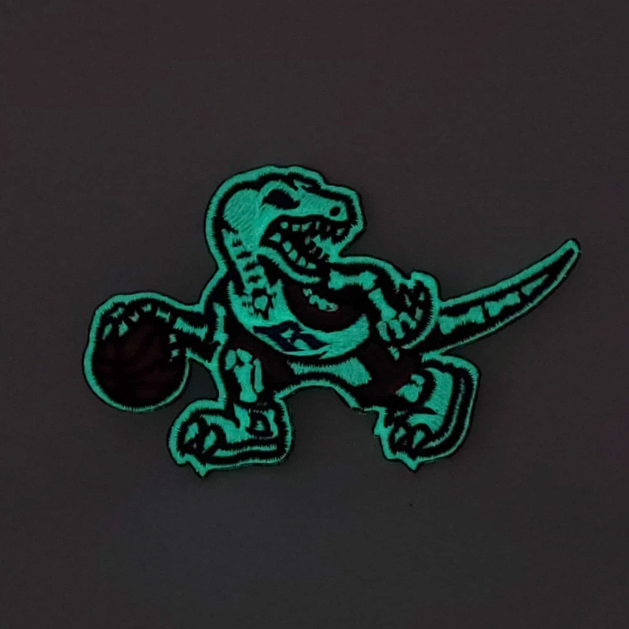 Glow in The Dark Dino Skeleton Logo Patch