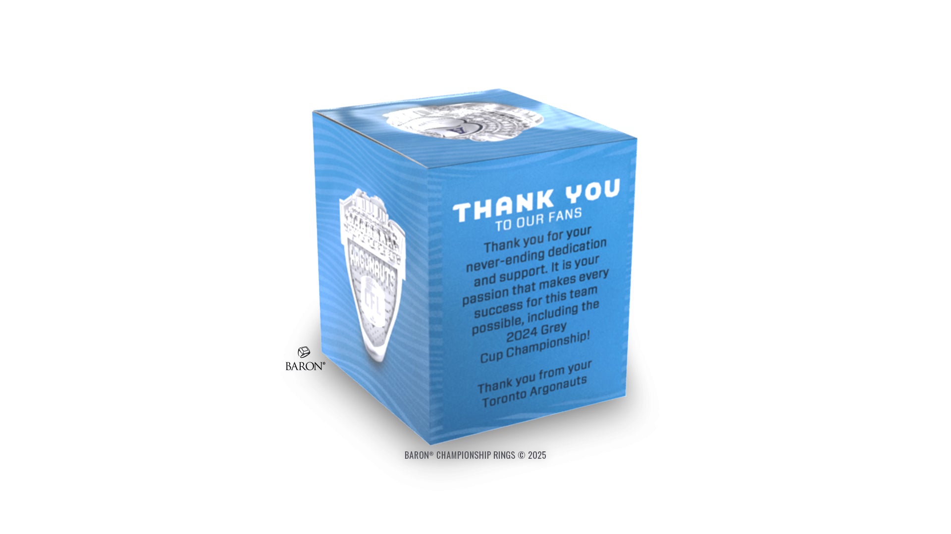 Argos 2024 Grey Cup Champs Replica Ring