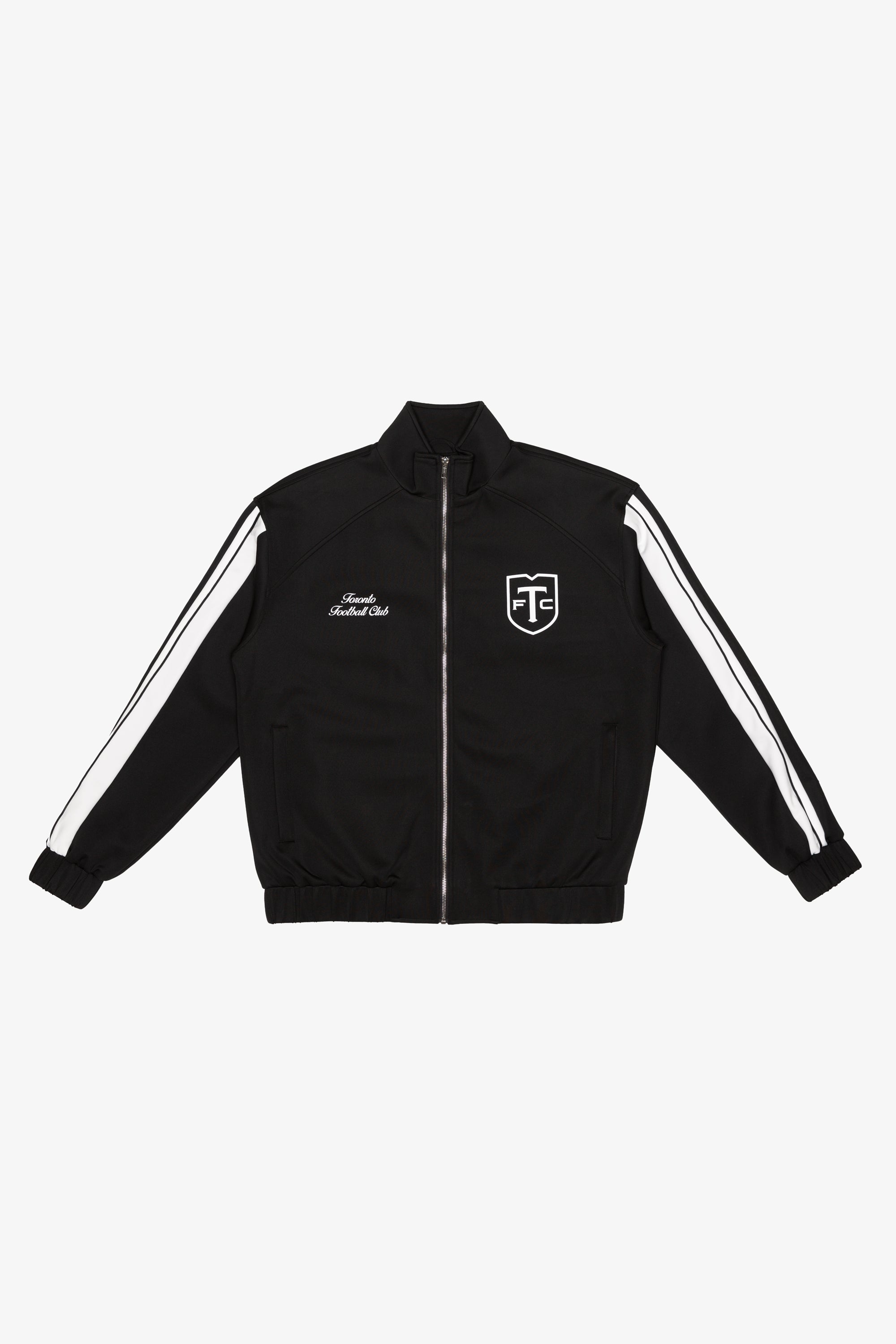 Striped Track Jacket - BLACK