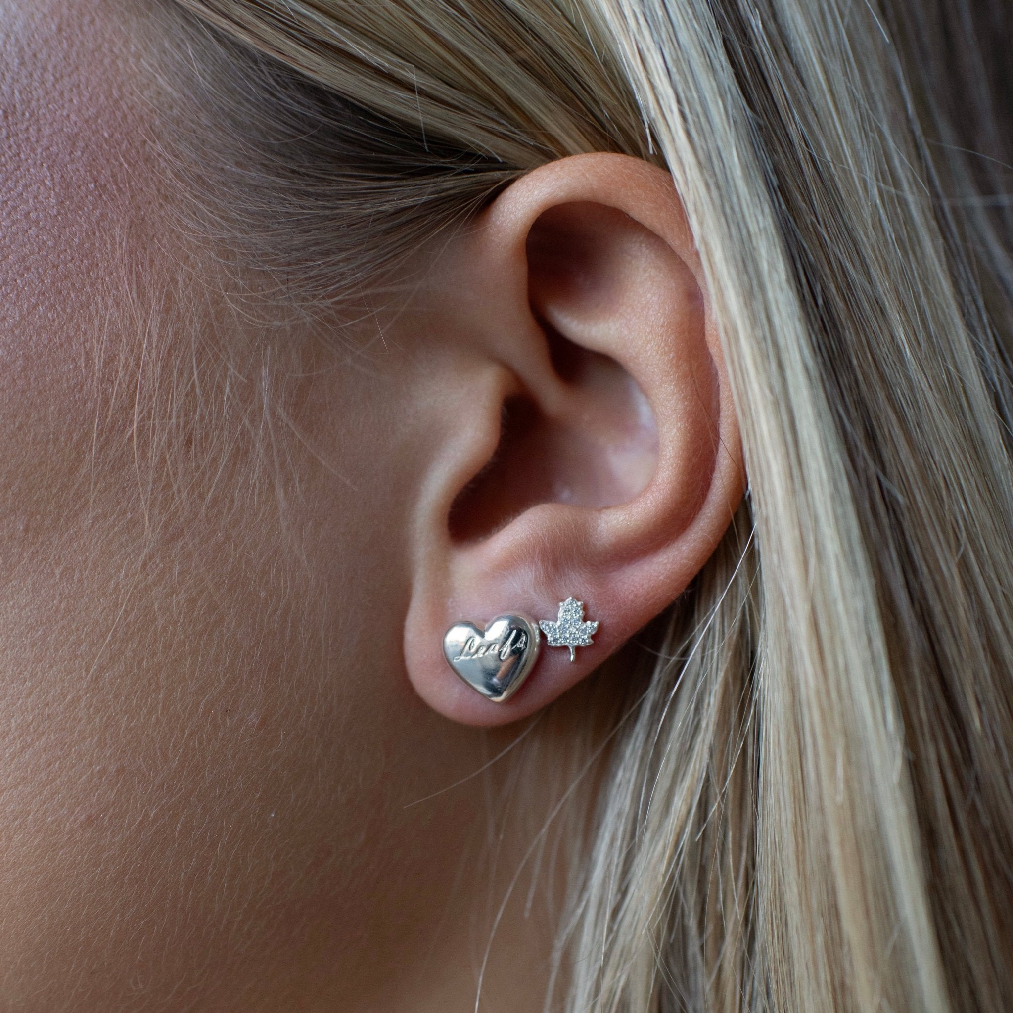 I Love My Toronto Maple Leaf Earring Stud Pack - SILVER