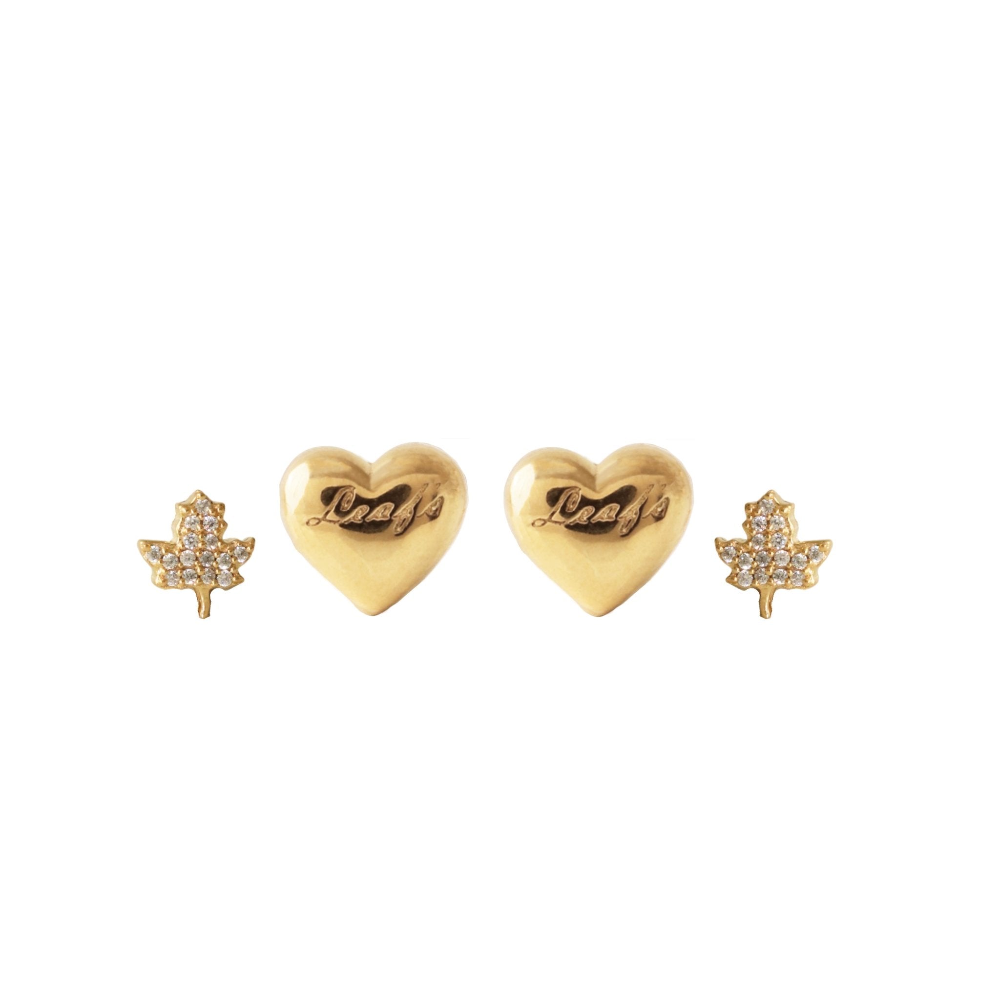 I Love My Toronto Maple Leaf Earring Stud Pack - GOLD