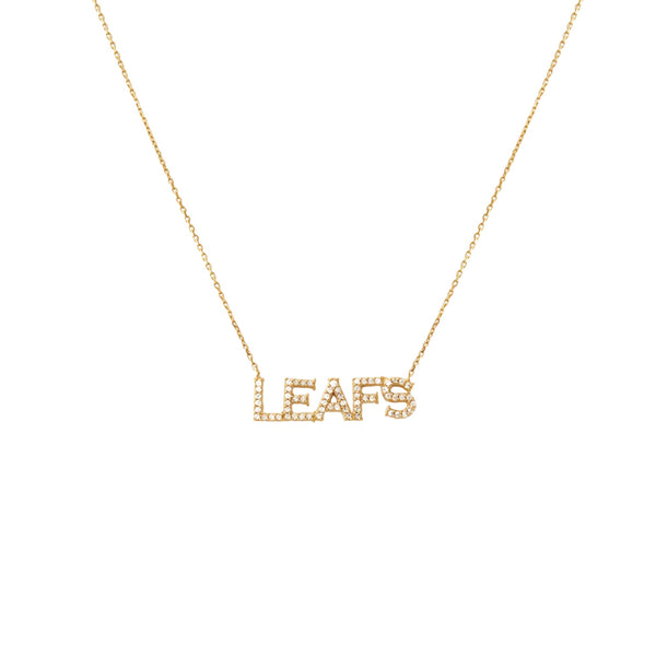 Maple Leaf Pave Necklace - GOLD – shop.realsports