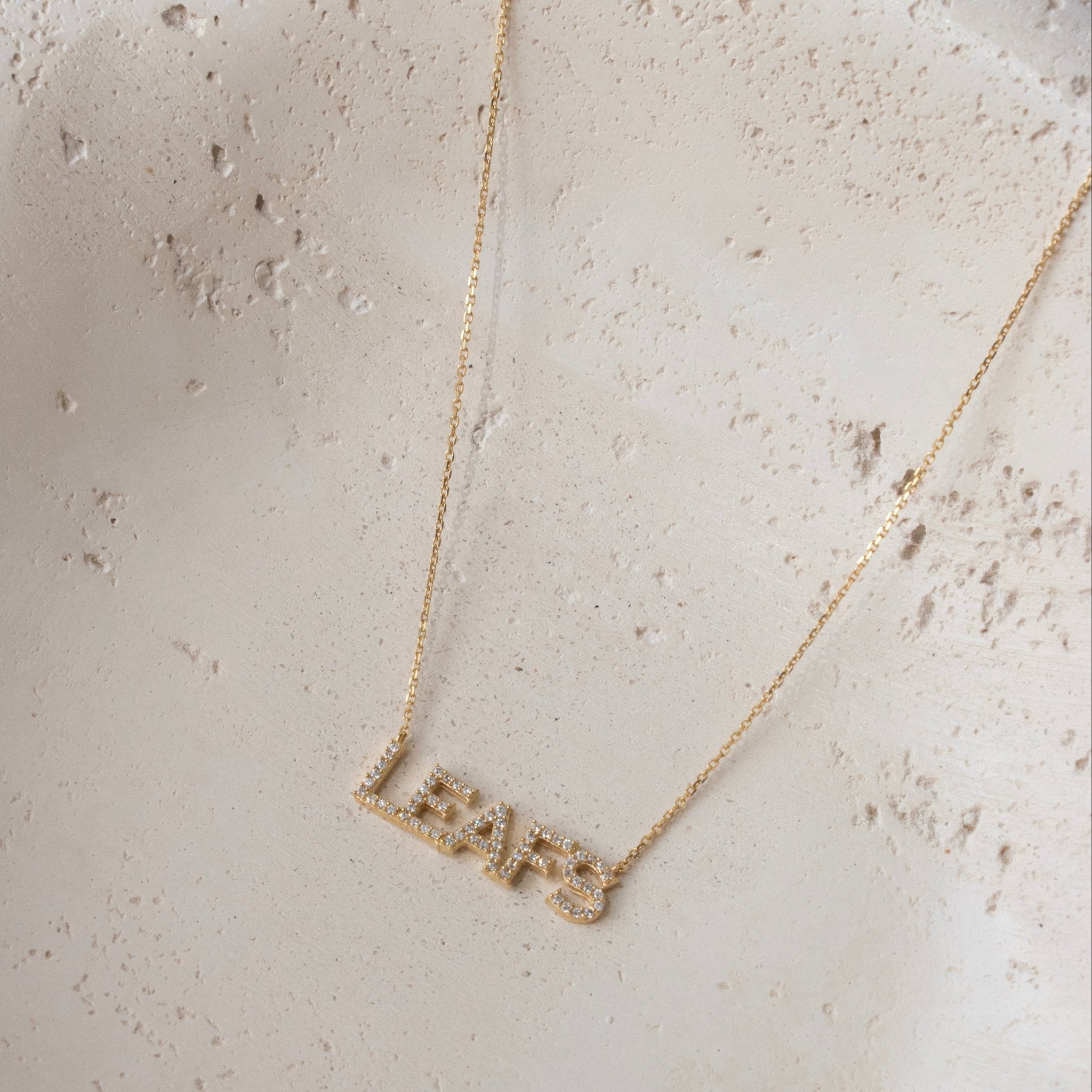 Maple Leaf Pave Necklace - GOLD