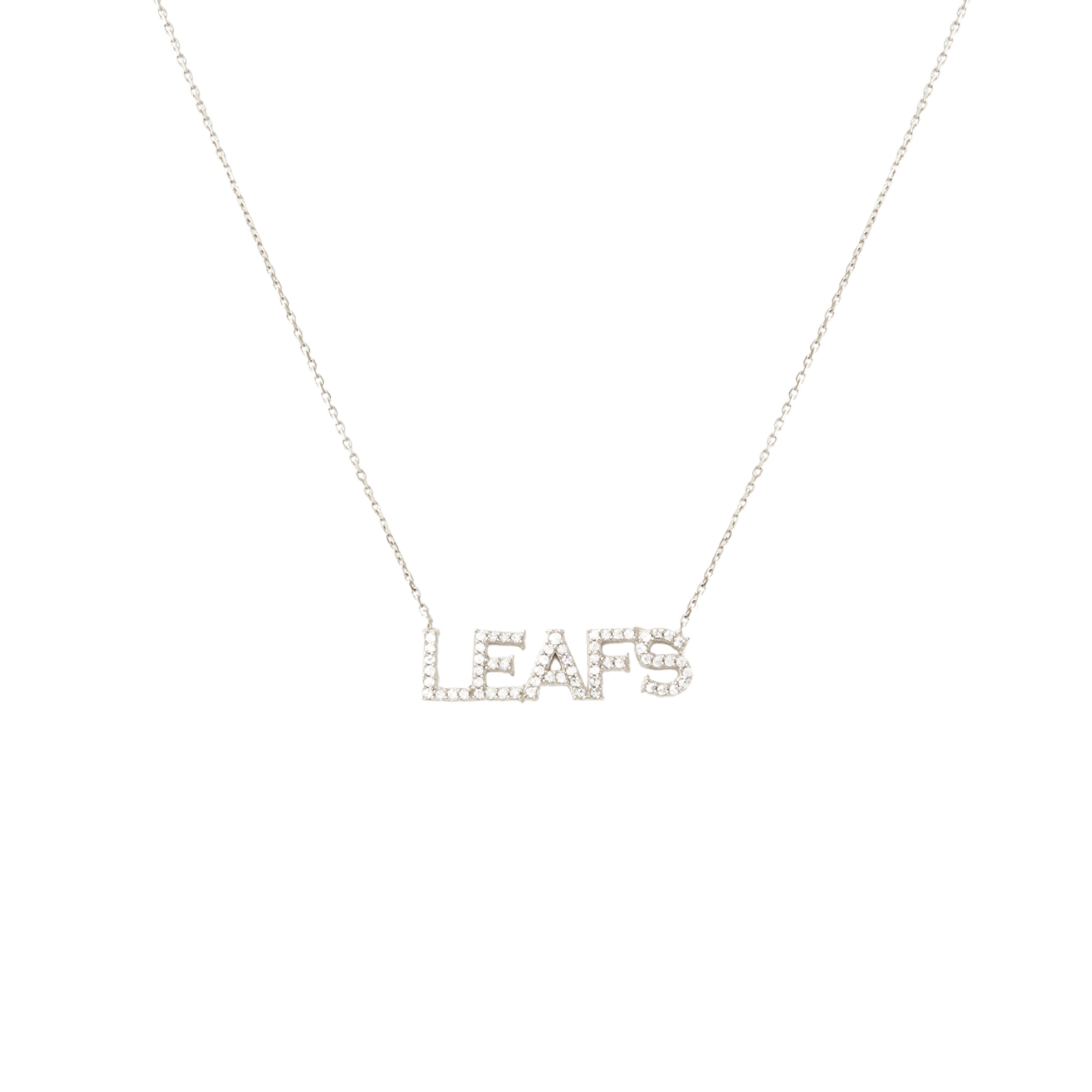 Maple Leaf Pave Necklace - SILVER