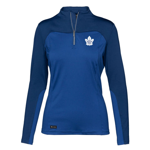 Maple Leafs Women's Active Bayshore Two Tone 1/4 Zip Sweater