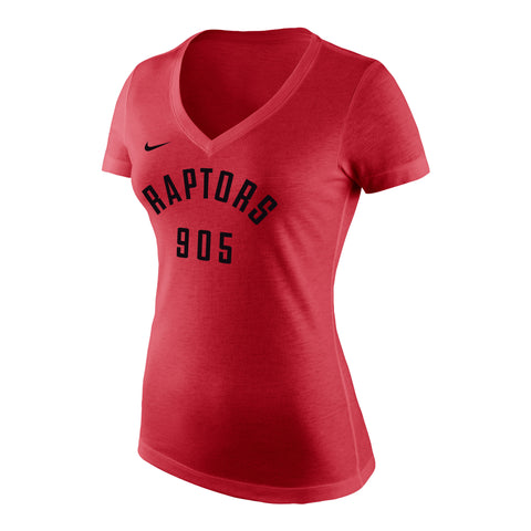 Raptors 905 Nike Women's Triblend Wordmark V-neck Tee