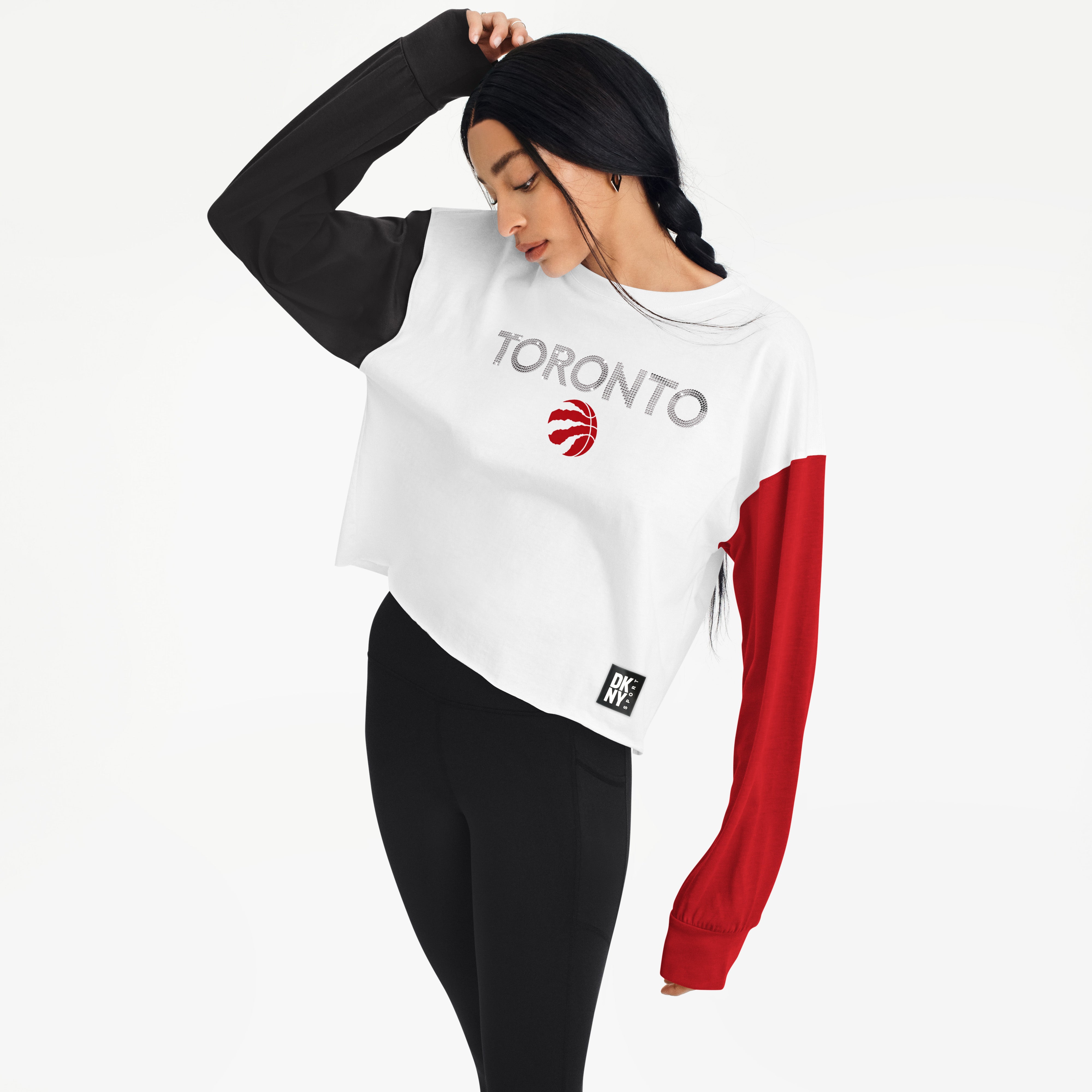Raptors DKNY Ladies Lily Colourblocked Cropped Crew