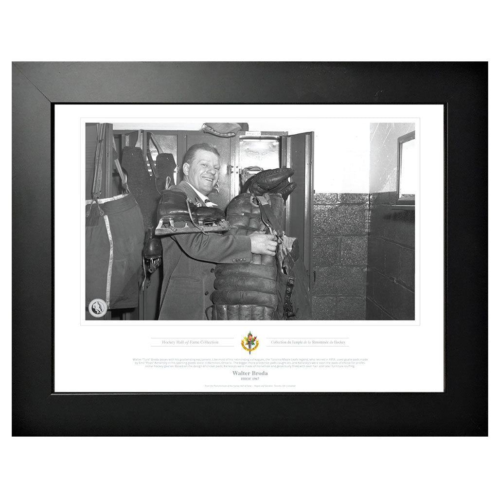 Toronto Maple Leafs Memorabilia - 1967 Walter Broda Black & White Classic - 12" x 16" Frame