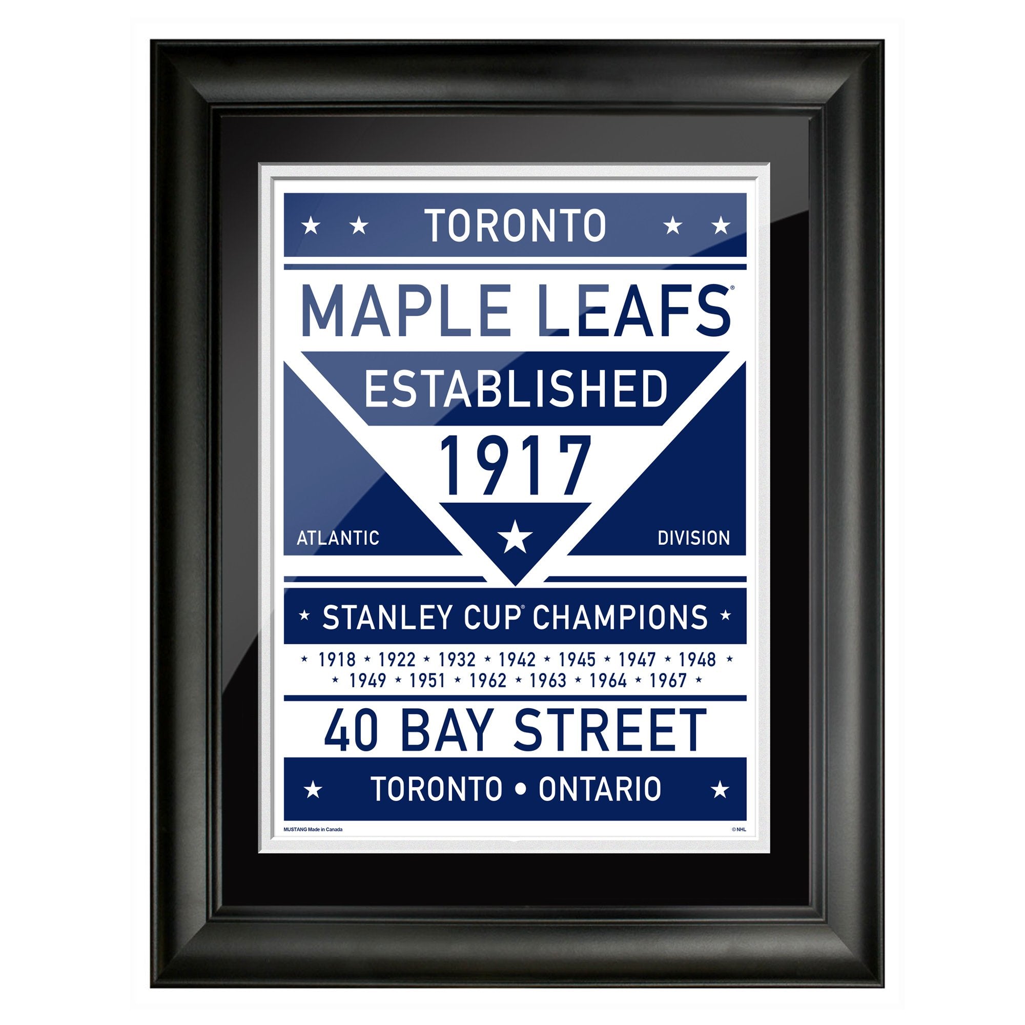 Toronto Maple Leafs 12x16 Dual Tone Framed Artwork