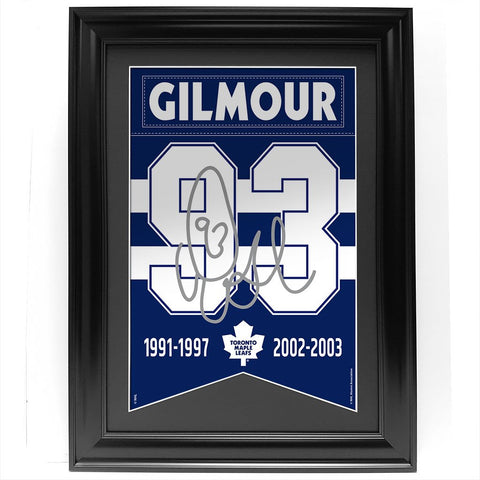 Toronto Maple Leafs  24 x 36 D. Gilmour Framed Player Banner