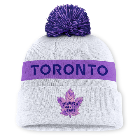 2024 Hockey Fights Cancer Cuffed Knit Pom Toque