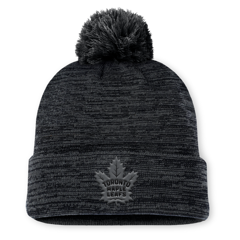 2025 Authentic Pro Road Cuffed Pom Knit Toque - BLACK