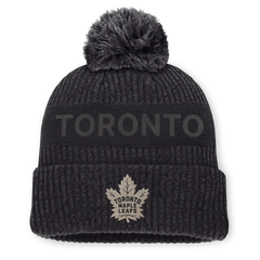 2026 Authentic Pro Road Cuffed Pom Knit Toque - BLACK