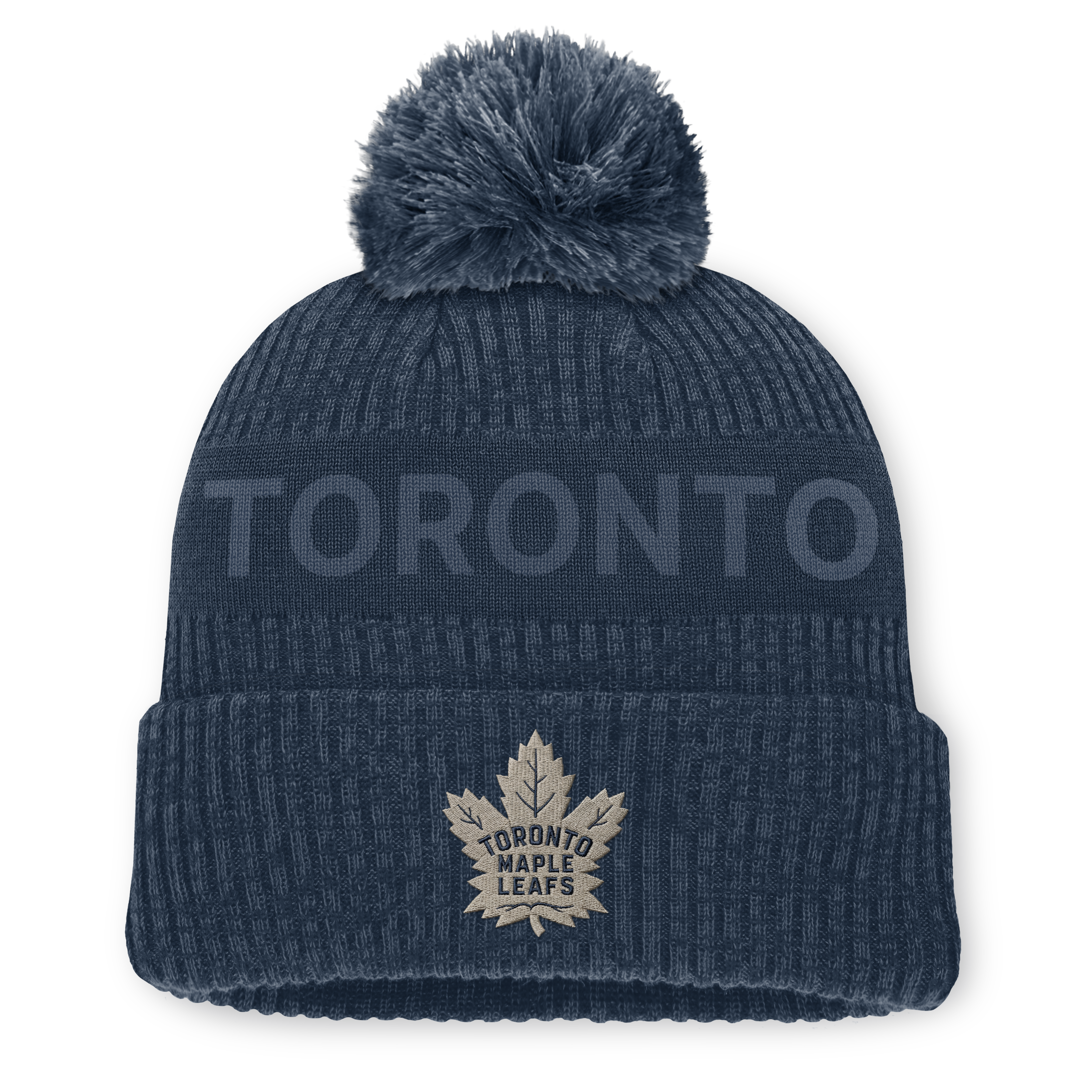 2026 Authentic Pro Road Cuffed Pom Knit Toque - NAVY