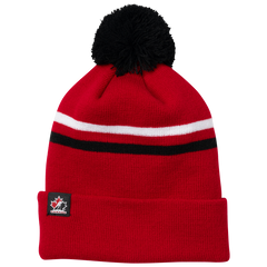 Hockey Canada Striped Cuffed Pom Toque