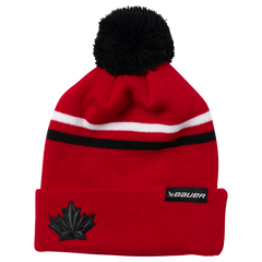 Hockey Canada Striped Cuffed Pom Toque