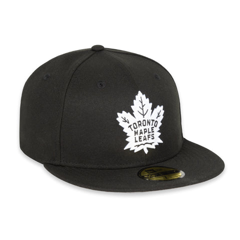 Maple Leafs New Era Men's 59FIFTY Prim Logo Fitted Hat - BLACK