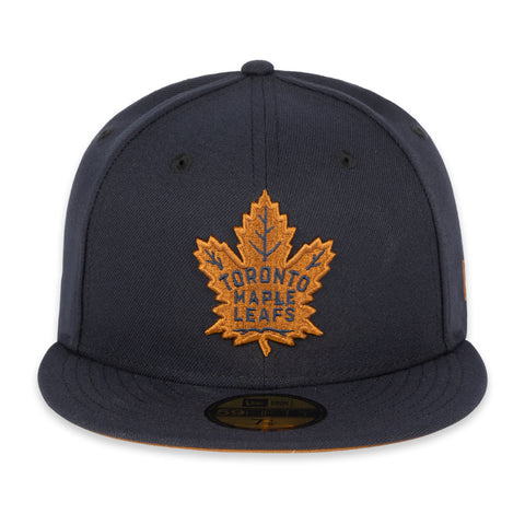 Maple Leafs New Era Men's 59FIFTY Prim Logo Fitted Hat - NAVY/BROWN