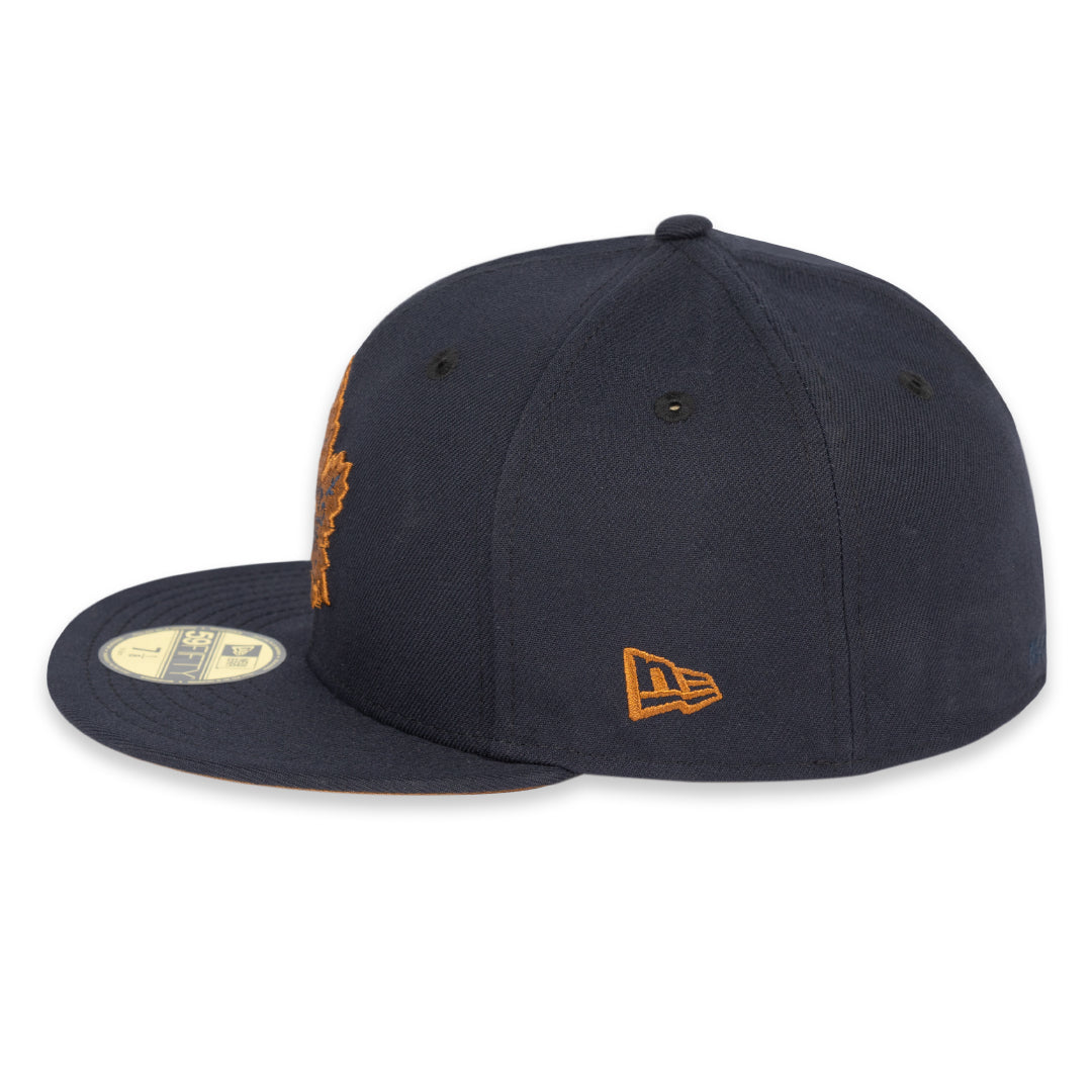 Maple Leafs New Era Men's 59FIFTY Prim Logo Fitted Hat - NAVY/BROWN, 8 by New Era | RealSports