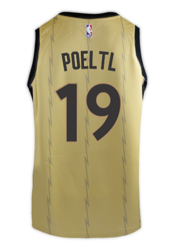 White and gold raptors top jersey