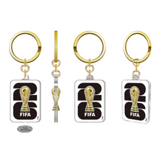 2026 World Cup 3D Rotating Trophy Keychain