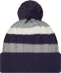 Cabled Knit Cuffed Pom Toque