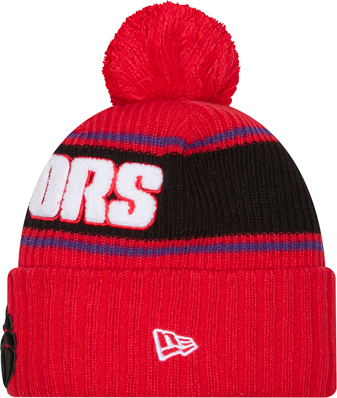 Bold Part Logo Knit Cuffed Pom Toque