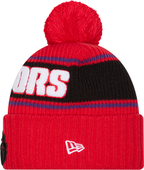 Bold Part Logo Knit Cuffed Pom Toque