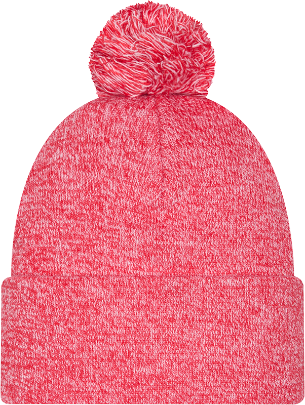Marled Part Logo Knit Cuffed Pom Toque