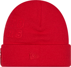 Tonal Logo Cuffed Toque - RED