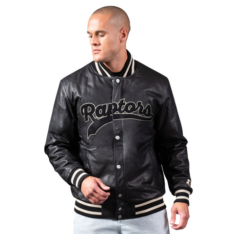 Raptors Starter Men's Dynasty Leather Varsity Jacket