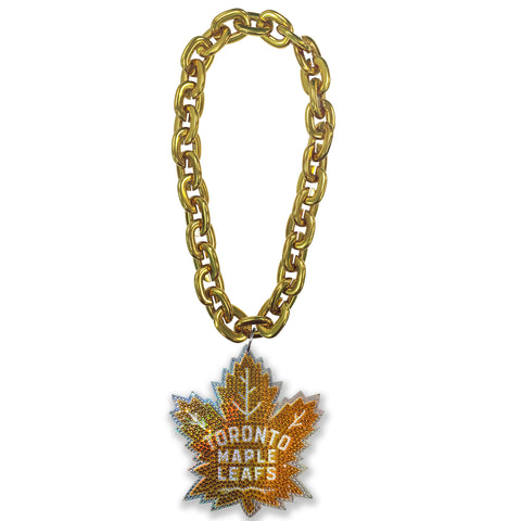 Maple Leafs Bling Logo Fan Chain - GOLD