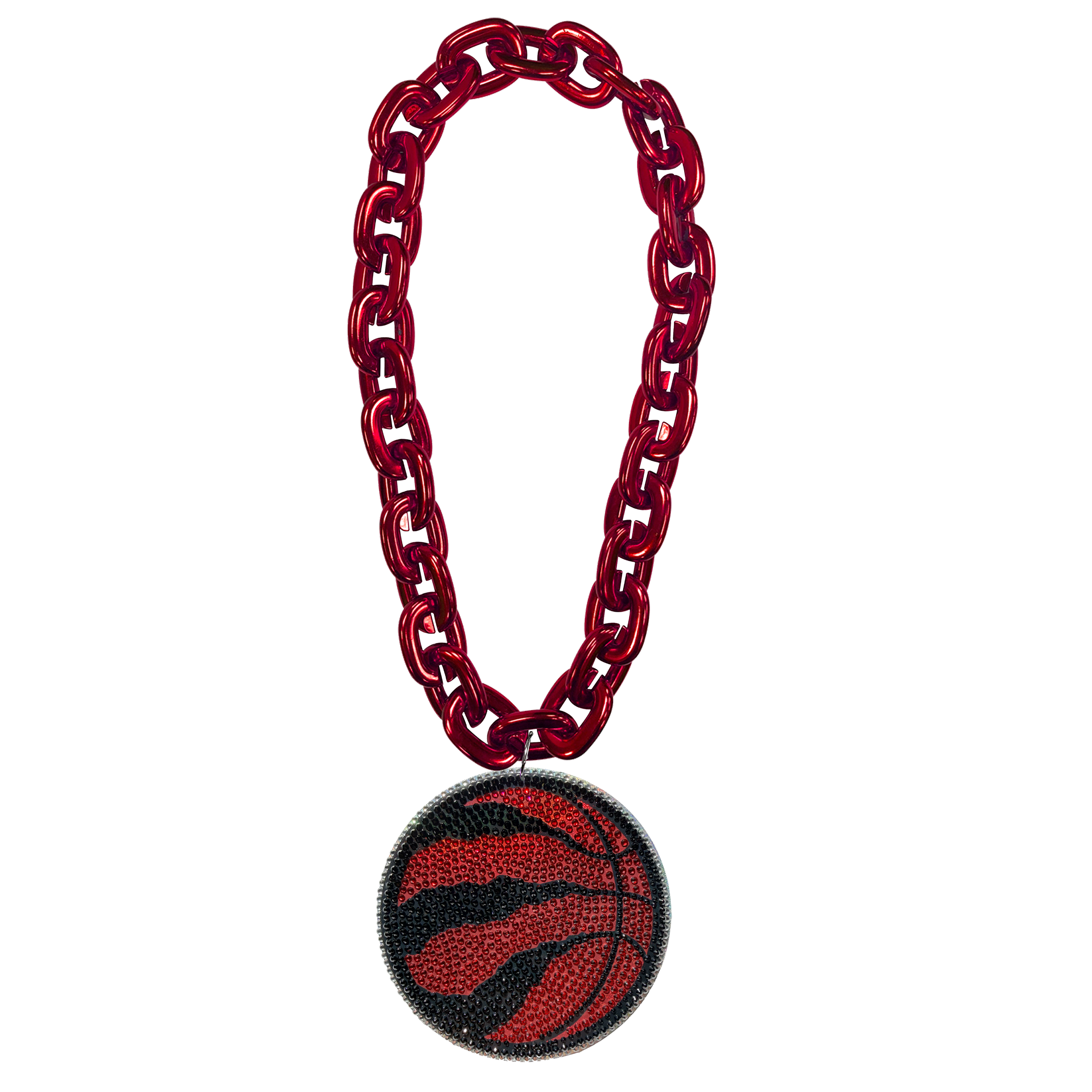 Raptors Logo Bling Fan Chain - RED
