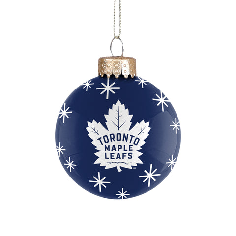 Maple Leafs Glass Ball Ornament