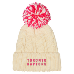 Youth Natural Cuffed Pom Toque