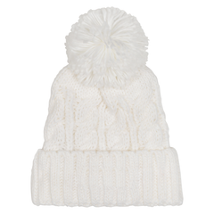 Youth Cable Knit Cuffed Pom Toque