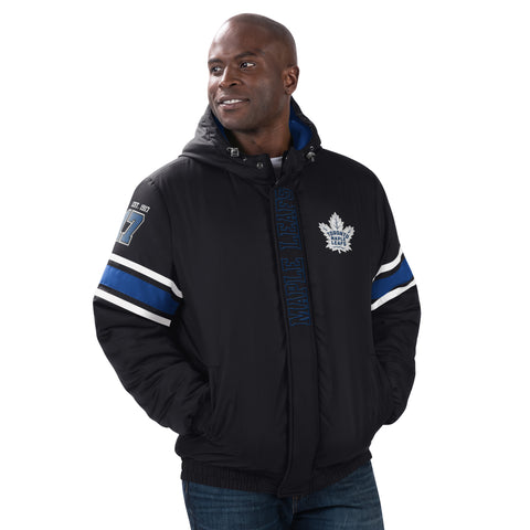 Men's Starter Blue Toronto Maple Leafs Impact Half-Zip Jacket