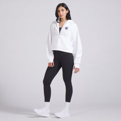 Scuba Oversized 1/2 Zip Hoodie - WHITE