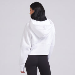 Scuba Oversized 1/2 Zip Hoodie - WHITE